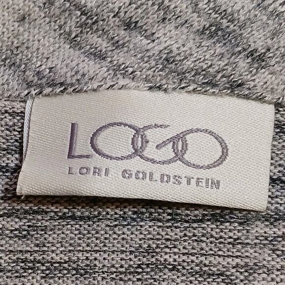LOGO Lori Goldstein Lightweight Sweater Women 1X Full Zip Gray Heather EUC - Picture 5 of 10